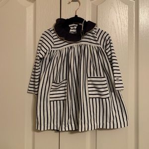 petit bateau Striped Dress Black and white size 18m